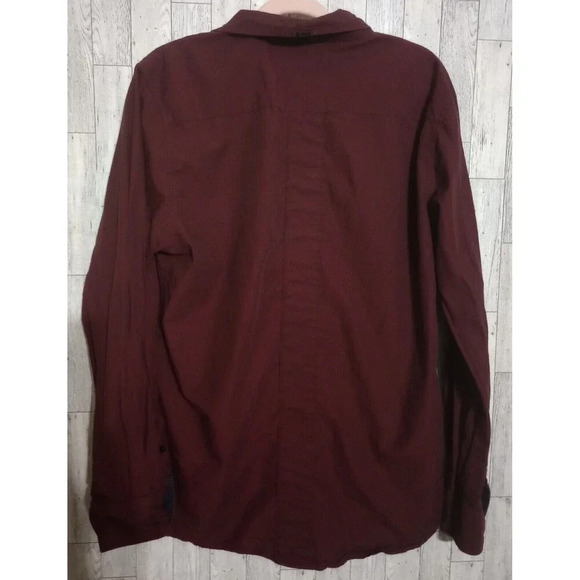Buckle Black‎ Shirt Men's XL Burgundy Cotton Standard Fit Collar Button-Up - Picture 2 of 5
